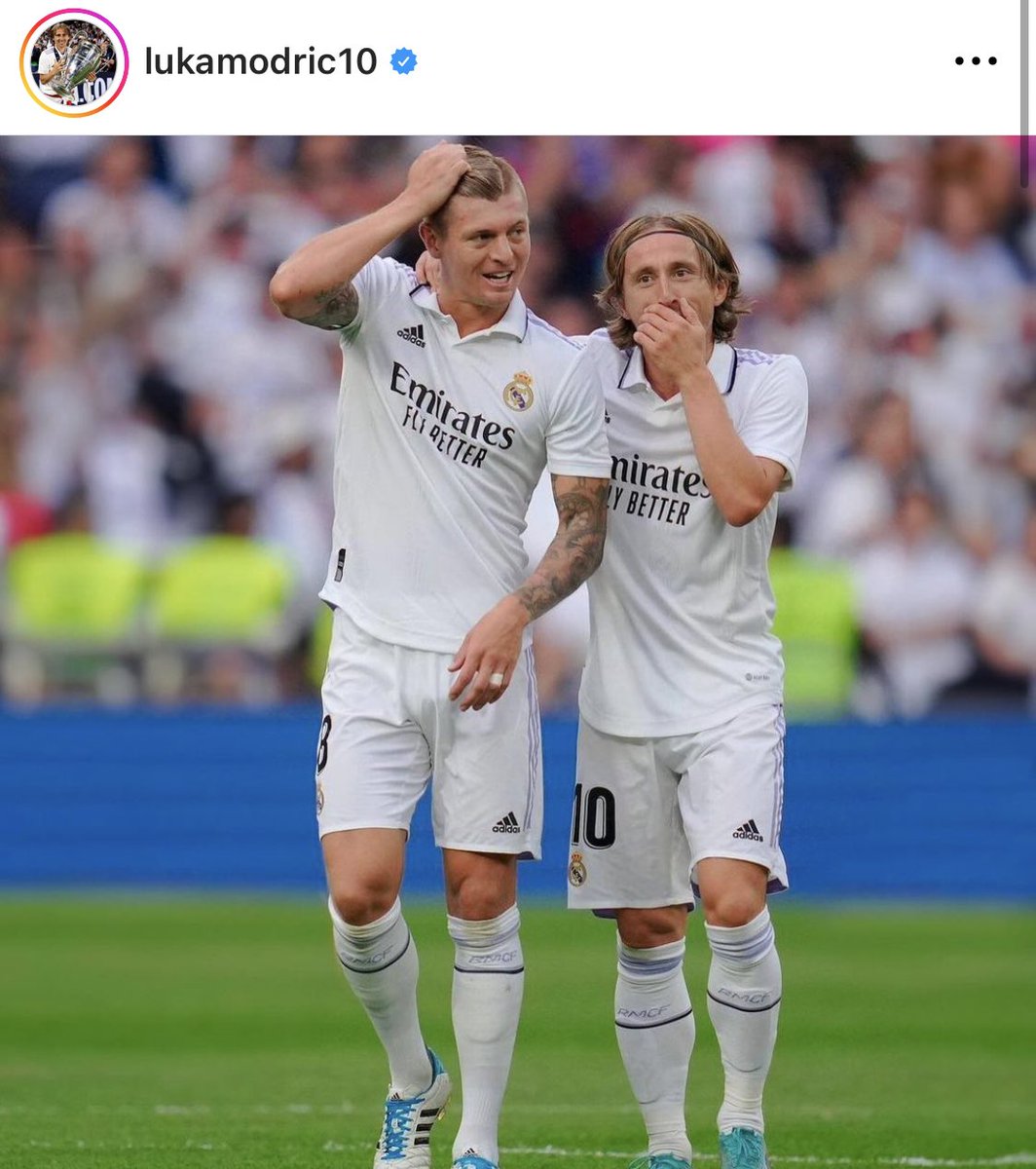 La despedida de Modric a Toni Kroos.

Yo hoy no puedo más, estoy hundido.