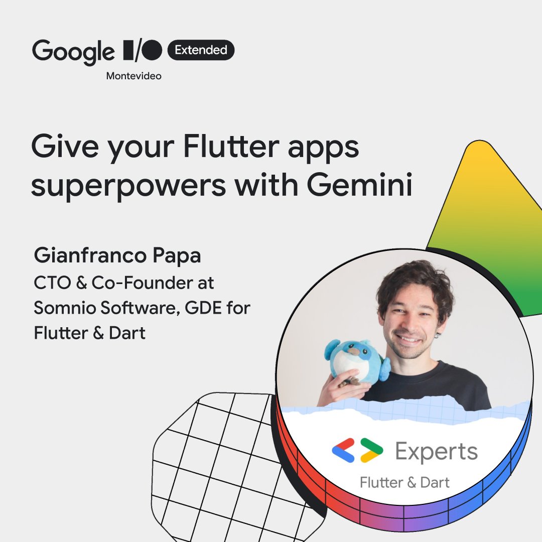 flutter_uruguay's tweet image. Calling #Flutter devs in Montevideo!
Join us for a FREE in-person event at Google I/O Extended on May 28th ๐
Don't miss out! Register now & spread the word! ๐ meetup.com/flutter-montevโฆ