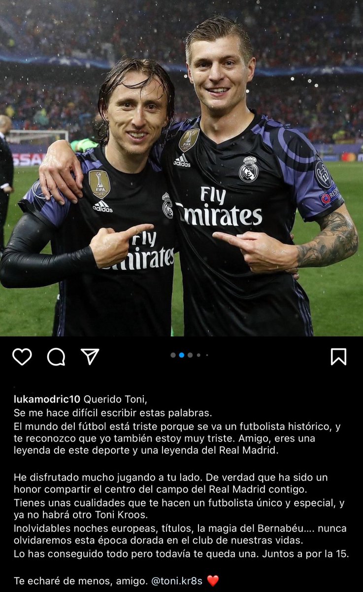 La despedida de Luka Modric a Toni Kroos 💔