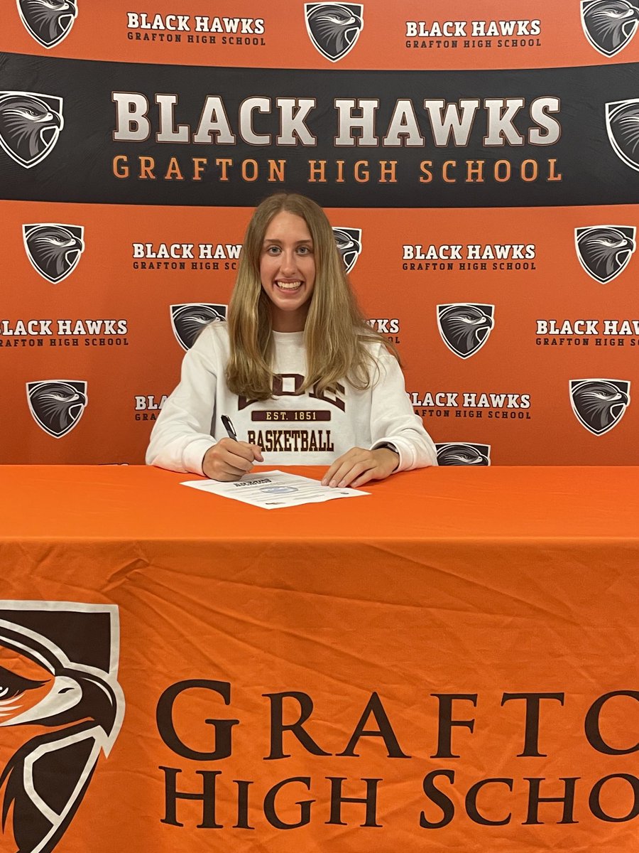 Josie Gehrke signs her commitment to Coe College to continue her basketball career. Congrats Josie!#BlackHawkpride