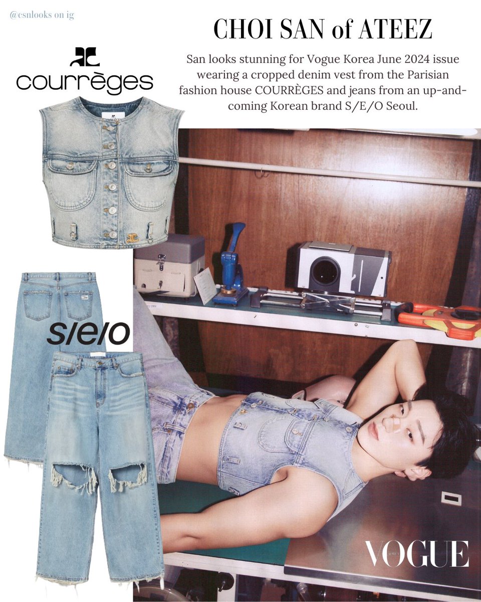 0710CSNLOOKS's tweet photo. CHOI SAN of @ATEEZofficial wearing @CourregesParis and S/E/O Seoul for @VogueKorea
#산 #최산 #에이티즈 #SAN #CHOISAN
#ATEEZ #courrèges #seoseoul https://t.co/u0MwrGwbcF