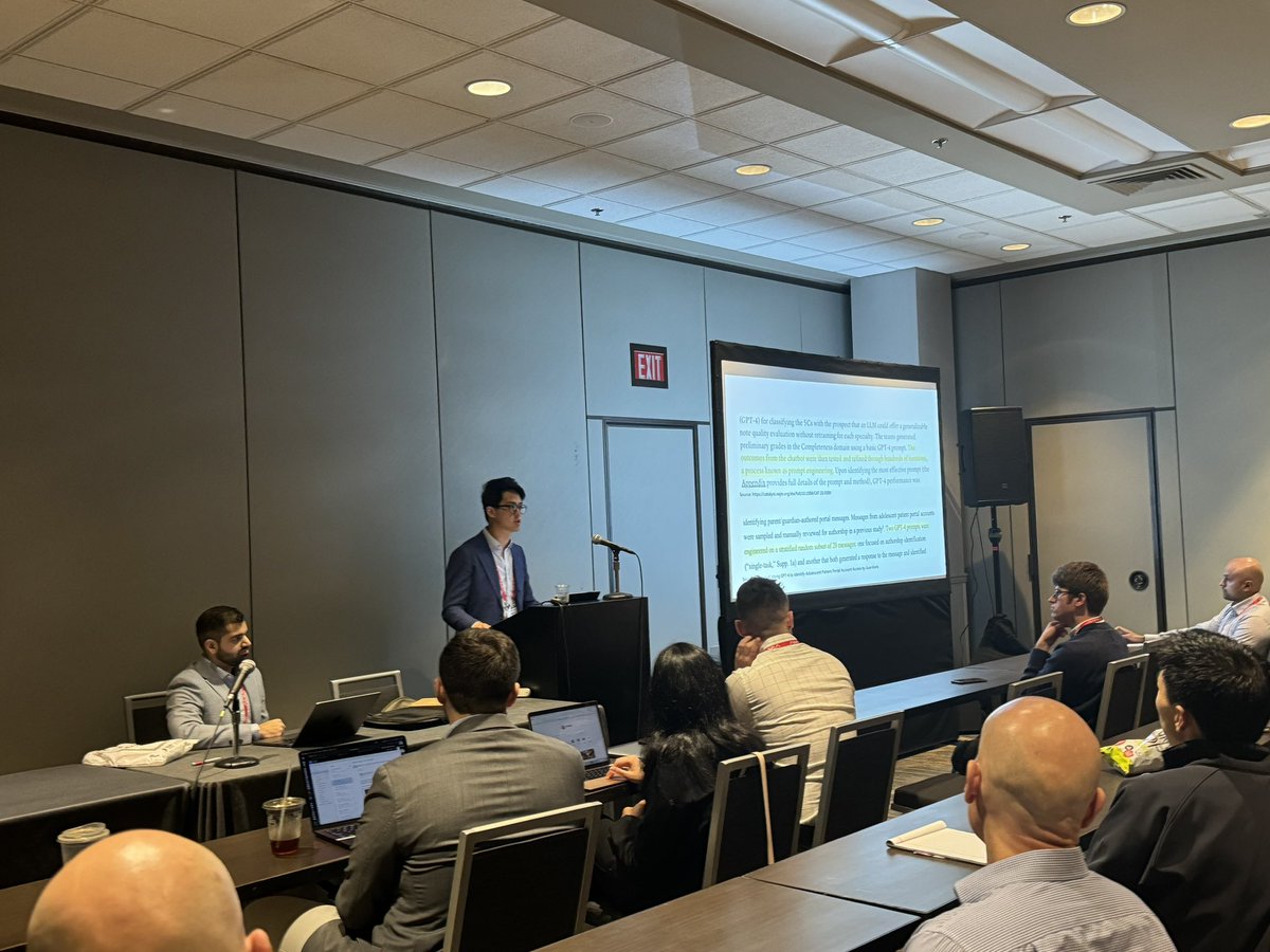 Stanford CI Fellowship (@stanfordcif) on Twitter photo Standing room only at the AI prompt engineering workshop at <a href="/AMIAinformatics/">AMIA</a> #cic24 led by <a href="/StanfordCIF/">Stanford CI Fellowship</a> fellows <a href="/ShivamVedakMD/">Shivam Vedak, MD MBA</a> and <a href="/donghanyaoMD/">donghanyaoMD</a>! Standing room only at the AI prompt engineering workshop at <a href="/AMIAinformatics/">AMIA</a> #cic24 led by <a href="/StanfordCIF/">Stanford CI Fellowship</a> fellows <a href="/ShivamVedakMD/">Shivam Vedak, MD MBA</a> and <a href="/donghanyaoMD/">donghanyaoMD</a>!