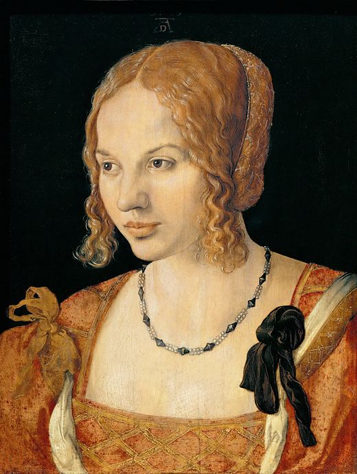 #QuadroDelGiorno 🎨#AlbrechtDürer (Norimberga, #21maggio 1471 – Norimberga, 6 aprile 1528) - Ritratto di giovane veneziana, 1505. Olio su tavola di abete rosso: 32,5 × 24,2 cm. Kunsthistorisches Museum, Vienna, Austria