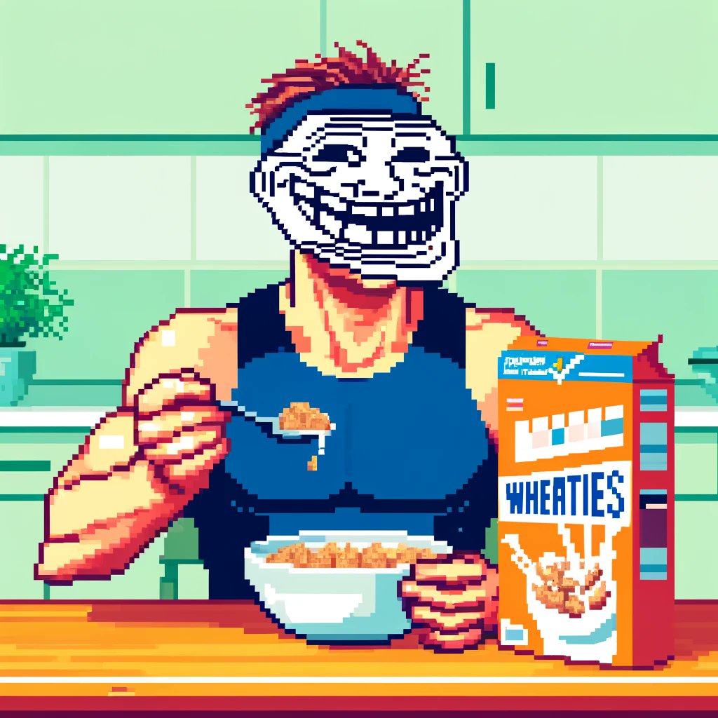 Red_on_theHead's tweet photo. GM #CROFAM
GM #TROLLFAM
GM CEREAL BOWLS WITH THE LITTLE STRAW BUILT IN
GM $CRO MOON BOIS
REMEMBER TO EAT YOUR WHEATIES
THE BREAKFAST OF CHAMPIONS AT THE #TROLLYMPICS https://t.co/7wDn0x9zD1