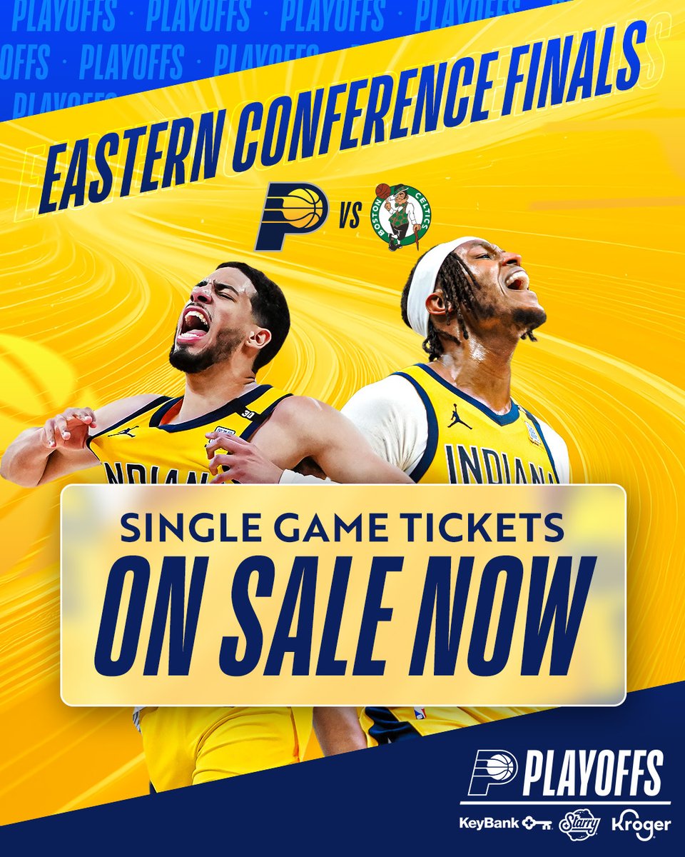 let's keep rolling at home 👏 tickets are now on sale for the Eastern Conference Finals against the Celtics. Pacers.com/Playoffs