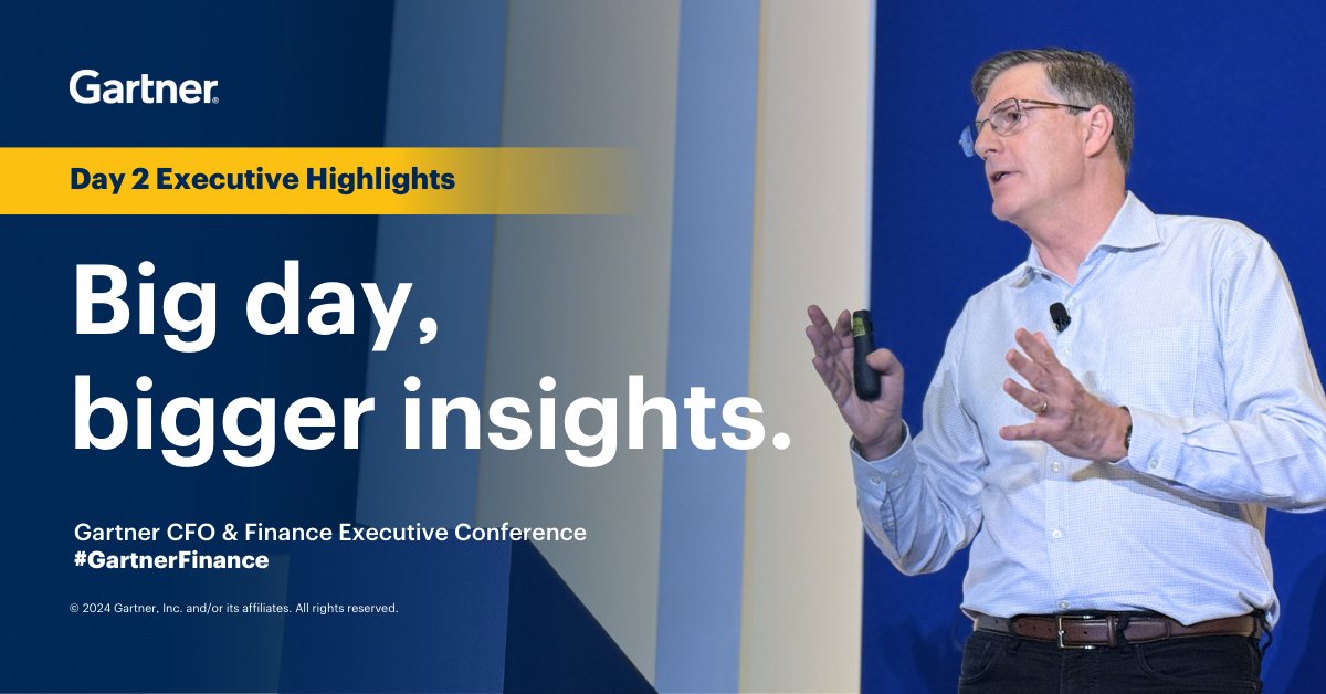 #GartnerFinance: Day 2 delivered insights to CFOs and #finance leaders, including: ➡️ How to manage #AI and #GenAI costs more strategically ➡️ Boosting employee productivity through #digital tools Check out the highlights now: gtnr.it/cfona24 #CFO