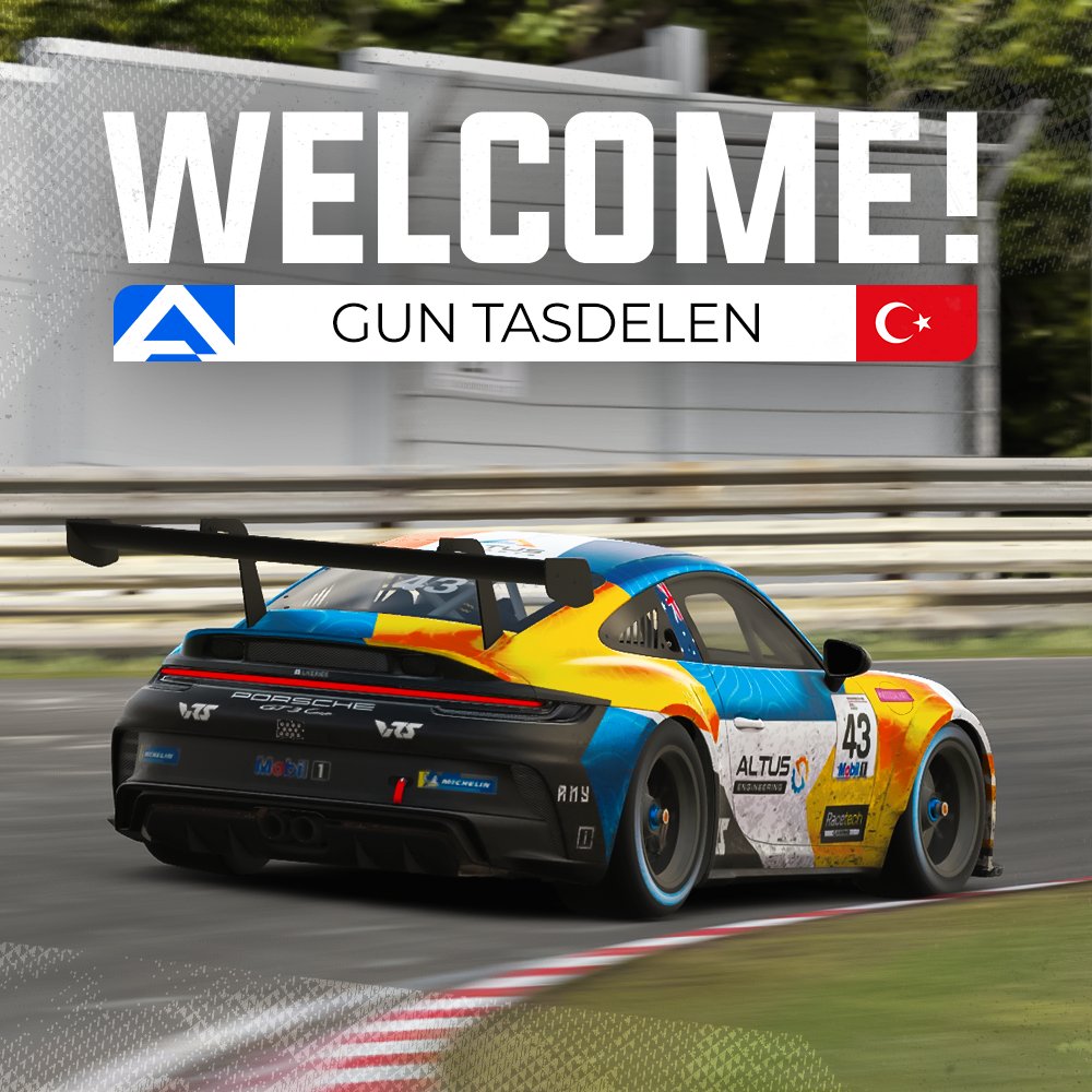 We're excited to welcome Gün Taşdelen 🇹🇷 to our team to boost our already strong lineup. After making his debut with a strong performance in last weekends N24, we're looking forward to seeing what he'll do next. Hoşgeldin 👋 #WeAreAltus #Simracing #iRacing