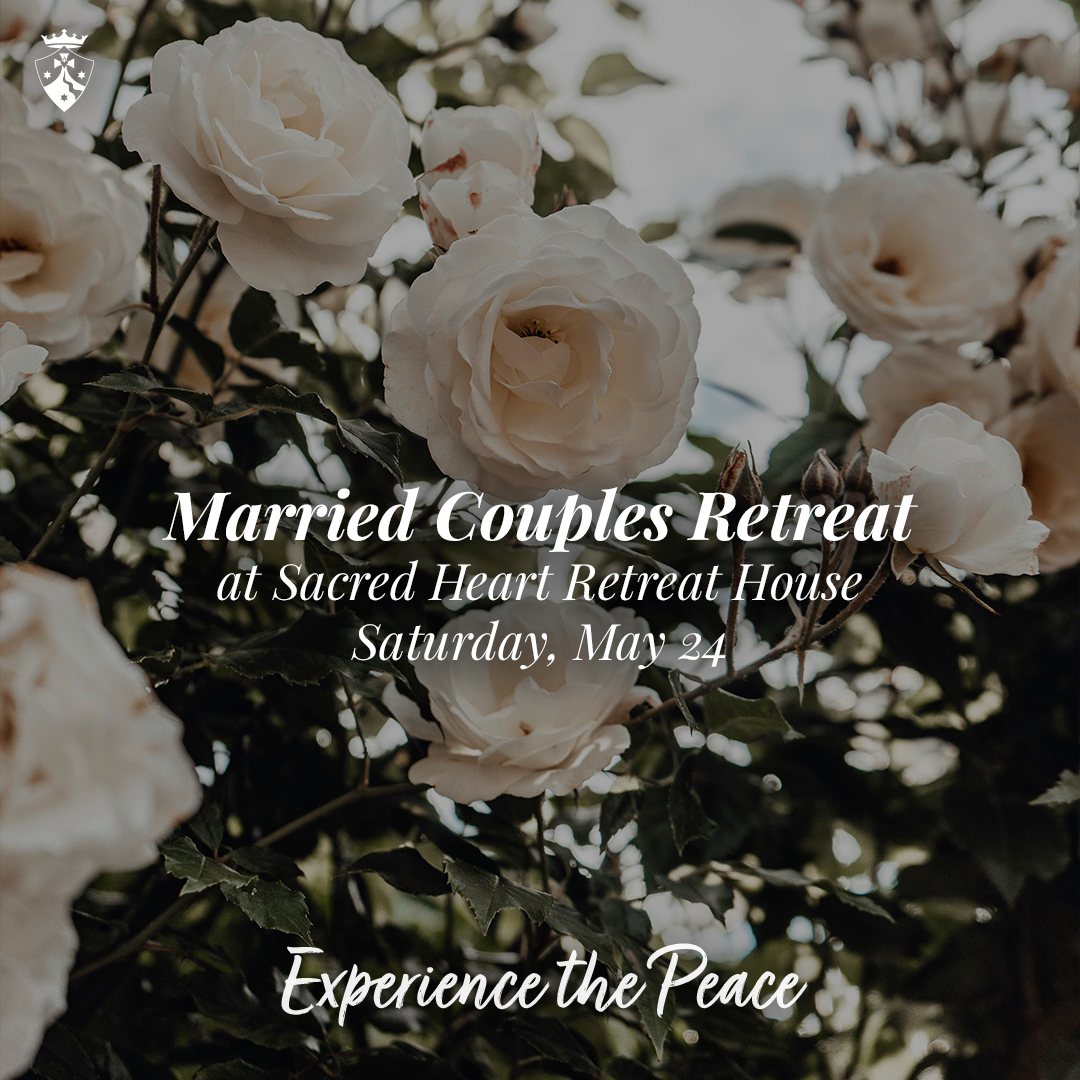 Our next Married Couples Retreat is this #Friday! There are five conferences + time for confession, adoration, the rosary, Sunday mass, & periods of silent reflection - all intended to support your interior intimacy with Jesus. To register bit.ly/mcr0524-x