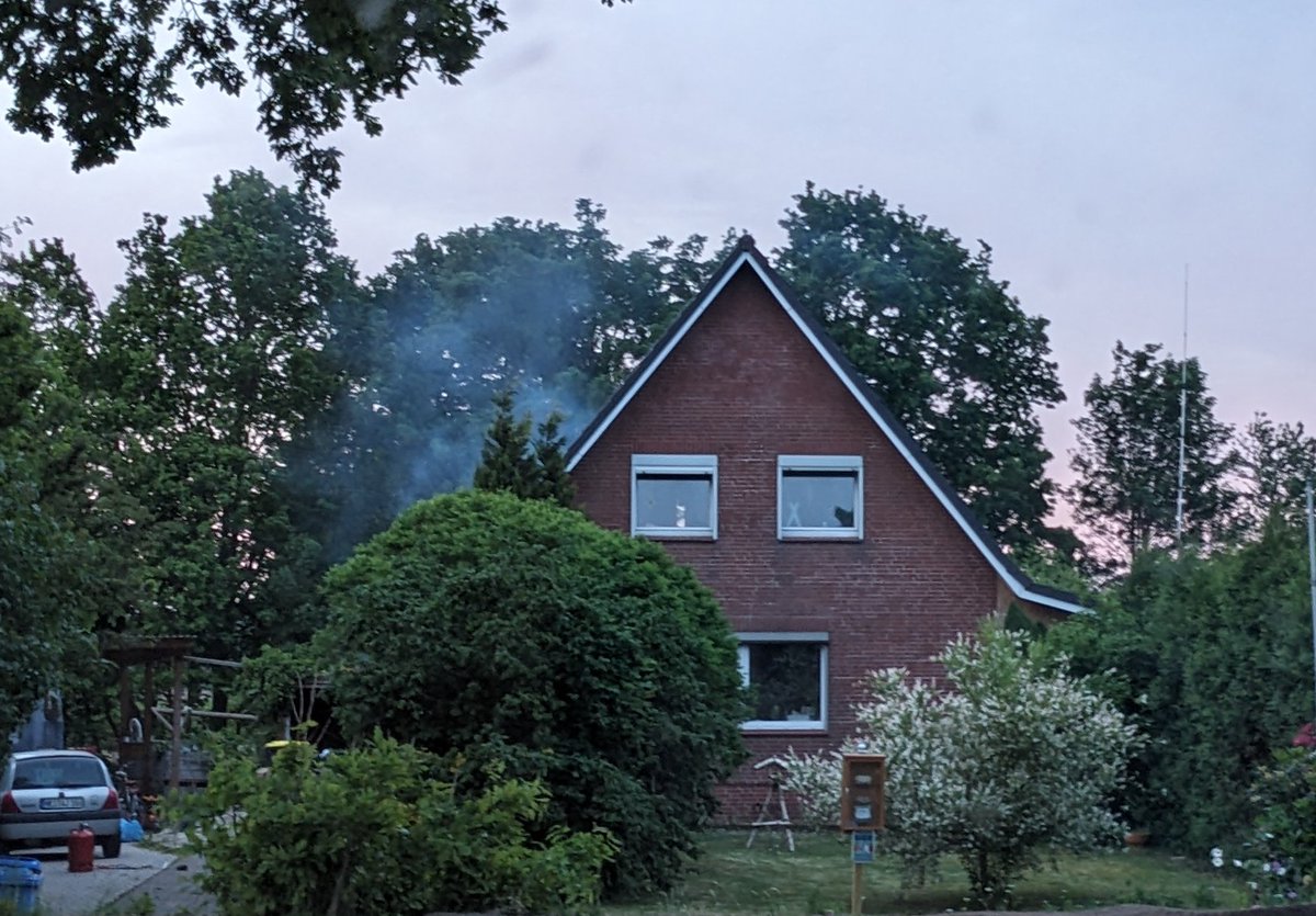 Alter Schwede, was ist hier los?! Erst wird durch Ekel-Ofen nasses Holz+Müll verbrannt, dann verbrennt der Nachbar sein behandeltes Holz in der Feuerschale und jetzt brennt der Nachbar sein Grünzeug aus dem Garten ab. Im Haus stinkt's jetzt nur noch noch Rauch 🤮 #holzofengate