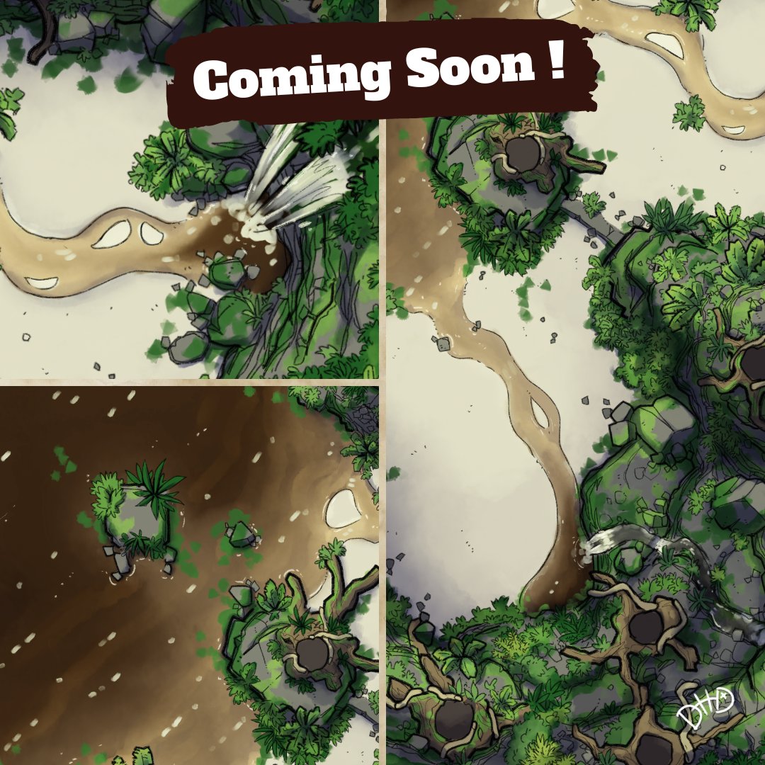 We have two new maps coming to our etsy this May! 

A desert themed dungeon and a lush, tropical cove. Perfect locations for any action packed adventure.

In the mean time grab some of our other maps here: etsy.me/3KfyMTd

#dnd #pathfinder2e #dndmaps #ttrpg #battlemaps