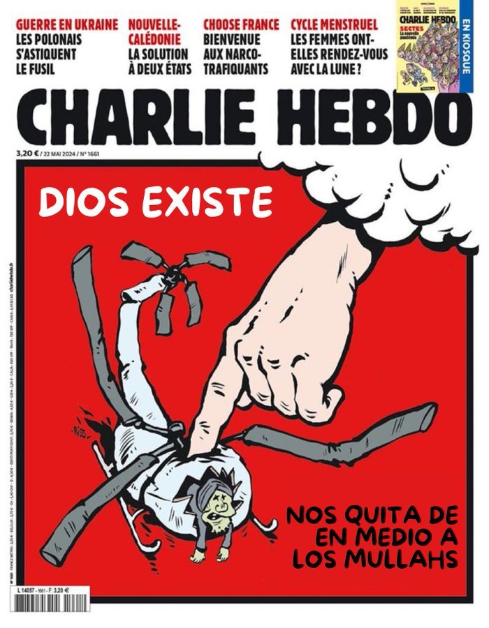 ¡Dios existe! Portada de la revista francesa de satira Charlie Hebdo. #21Mayo