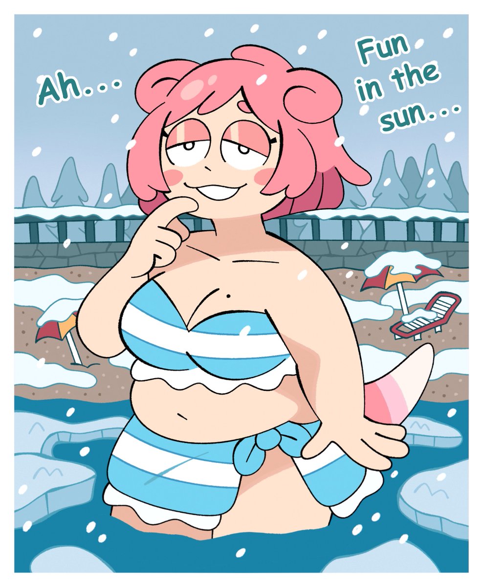 BillSpooks's tweet photo. Slowpoke girl took a bit too long putting on her summer swimsuit... https://t.co/GltIaN3TUK