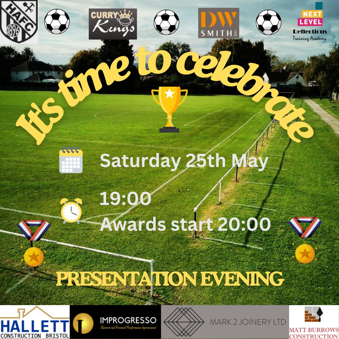 Looking forward to signing off the season with a bang at the Presentation evening this Saturday. All welcome to come along, have a drink, and celebrate a great year! #HAFC #UTH 🖤⚽️🤍