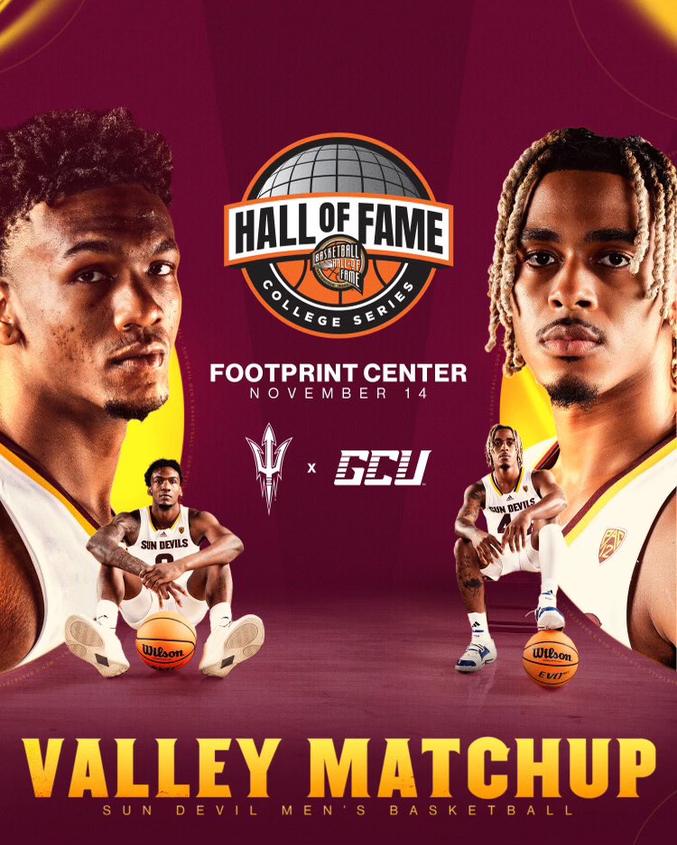 Battle in the Desert 🌵 @SunDevilHoops will be taking on GCU at Footprint Center on November 14 as part of the Hall of Fame Series 🏀