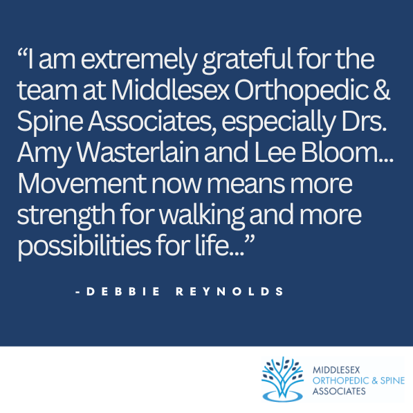 MiddlesexOrtho's tweet photo. “Before coming to MOSA, I was homebound for over 7 years... Dr. Wasterlain revised my knee replacement and Dr. Bloom replaced my ligament. Following the surgery, I began to overcome my challenges with the MOSA team by my side...” - Debbie

Learn more: https://t.co/12p5NGce51 https://t.co/oPqVs3vBQP