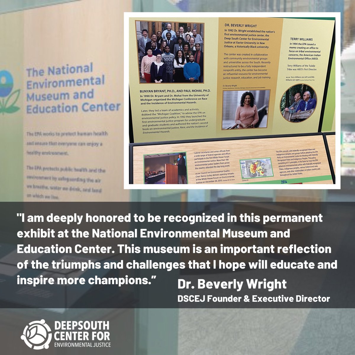 Environmental Justice Champion Dr. Beverly Wright Honored in Exhibit at US EPA's New National Environmental Museum and Education Center in Washington, DC @EPA - READ MORE conta.cc/3WQGM3X #EnvironmentalJustice