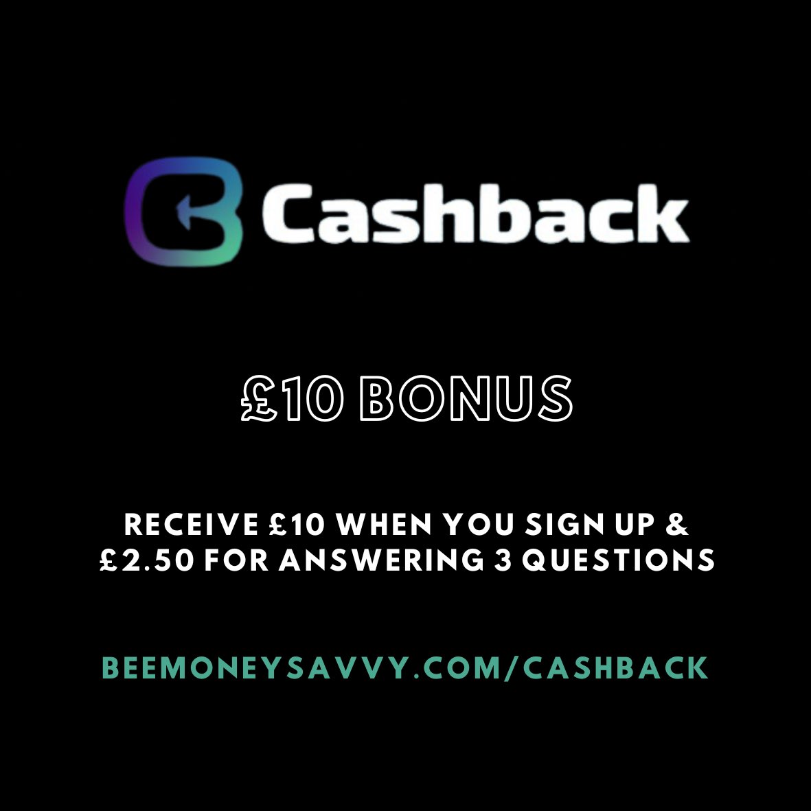 MoneyReferrals's tweet image. CASHBACK – £10 WELCOME BONUS

Cashback is a task website with various free offers, trials and sign-up promotions.

You’ll receive £10 when you sign up &amp;amp; £2.50 for answering 3 questions.

beemoneysavvy.com/cashback