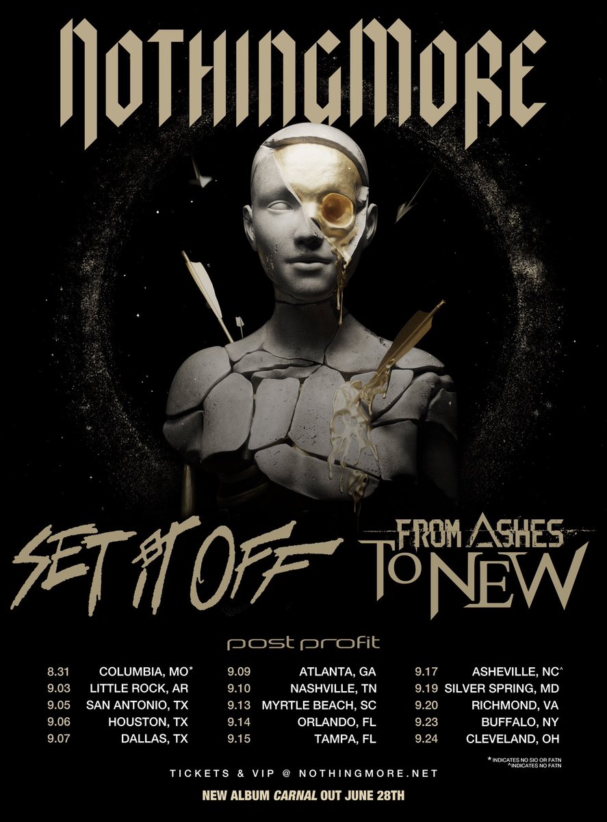 Catch us this fall on tour with our friends in @nothingmorerock, @SetItOff, and Post Profit! Presale tickets are available now…general on sale Thursday 5/23 at 10am local time. This is gonna go so hard…don’t miss out! 🤘🏼🔥 🎟️ fromashestonew.com/tour