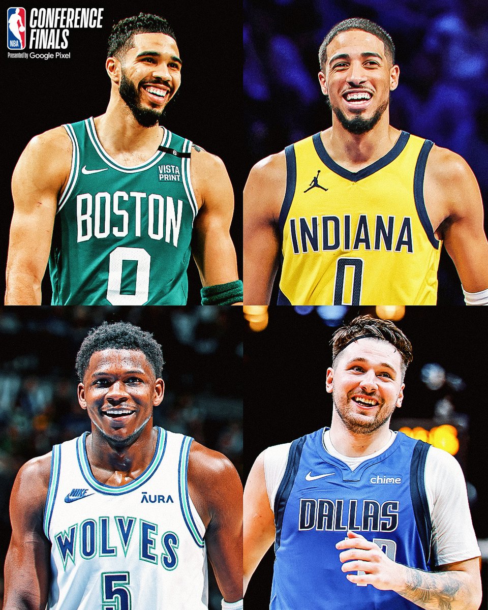 The 4 conference finalists' regular-season leading scorers have the youngest average age (24.62) in over 50 years 🤯 Luka (25.23) Ant (22.80) Tyrese (24.22) Tatum (26.22) Next youngest group: Tim Duncan, Amar'e Stoudemire, Dwyane Wade, Richard Hamilton (25.55 average) in 2005