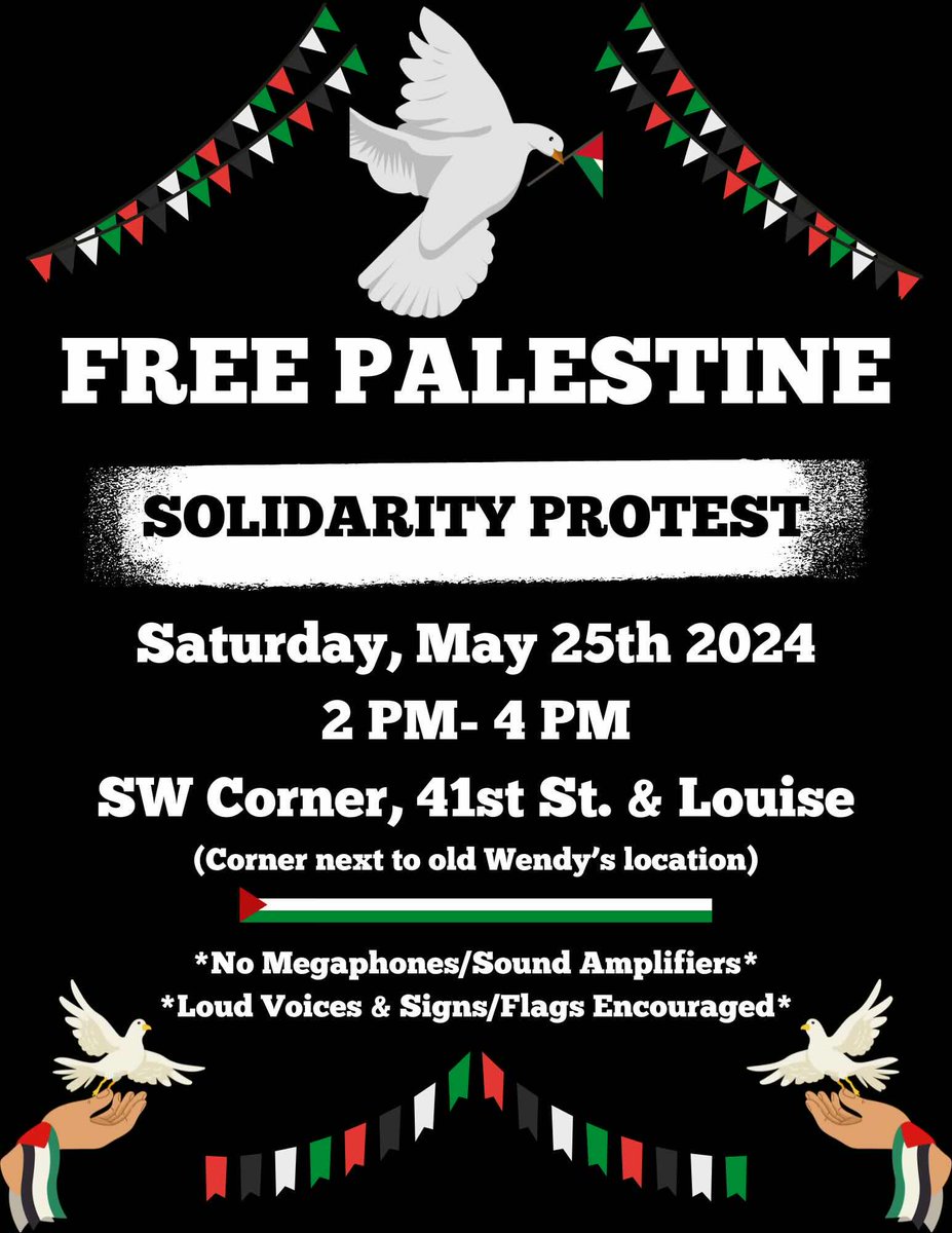 SiouxEmpireDSA's tweet photo. Join us this Saturday as we stand in solidarity with the Palestinian people.  Add your voice against genocide! https://t.co/GpQMK5Salz