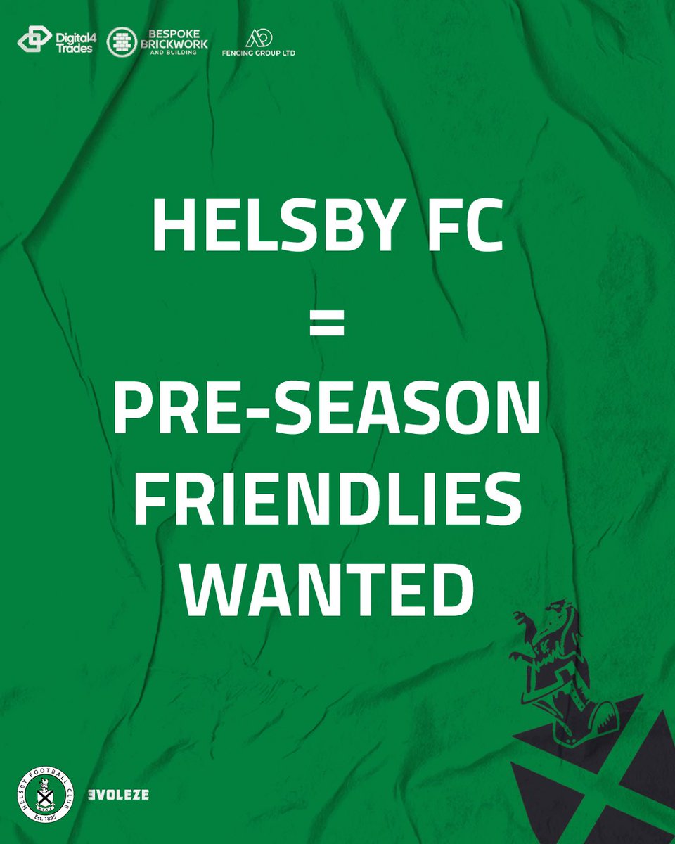 Helsby Football Club (@helsbyfc) on Twitter photo 🟢 <a href="/HelsbyFC/">Helsby Football Club</a> looking for friendlies for our First Team and Reserves
⚽️ We can host or travel
📱 Please message us if interested
<a href="/WestCheshireLge/">Go2Day West Cheshire League</a> <a href="/CheshireFL/">Cheshire Football League ⚽️</a> <a href="/LCPL2012/">Liverpool CPL</a> <a href="/CWFL_Press/">@CWFL-Press</a> 🟢 <a href="/HelsbyFC/">Helsby Football Club</a> looking for friendlies for our First Team and Reserves
⚽️ We can host or travel
📱 Please message us if interested
<a href="/WestCheshireLge/">Go2Day West Cheshire League</a> <a href="/CheshireFL/">Cheshire Football League ⚽️</a> <a href="/LCPL2012/">Liverpool CPL</a> <a href="/CWFL_Press/">@CWFL-Press</a>