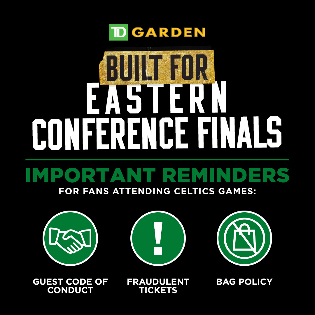 It’s ECF time at #TDGarden! Be sure to check out these reminders and more: tdgarden.com/policies #DefendCauseway | #DifferentHere