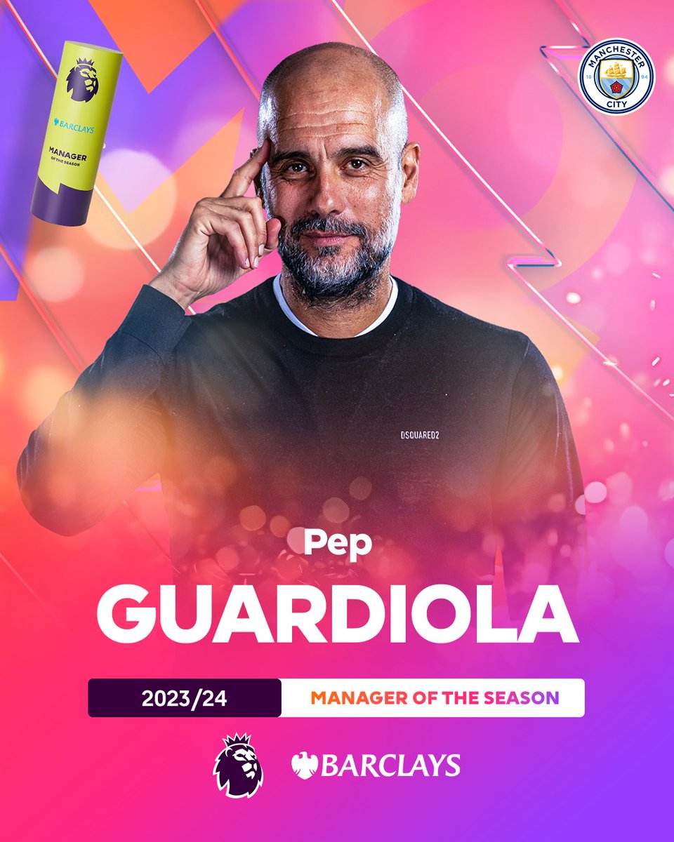 Introducing your 2023/24 @BarclaysFooty Manager of the Season...

👏 Pep Guardiola 👏

#PLAwards | @ManCity