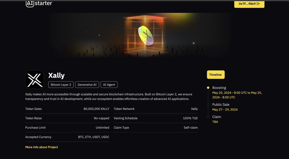 Arkadaşlar geçmişte <a href="/xallyai/">Xally - Empowering AI Agents on Bitcoin L2</a> 'den bahsetmiştim. Proje #AI projelerinin launchpad'i görevi görüyor

Projenin hali hazırda ön satışı var ve projeyle görüşüp işbirliği yaptım ve WL talep ettim, WL sahipleri %10  fazladan alım hakkına sahip olacak

Bu posta RT atmanız yeterli 🤝