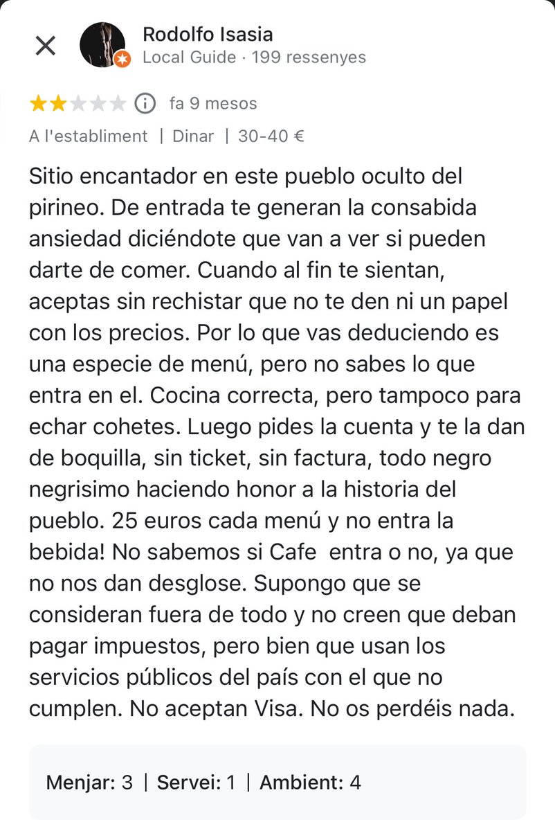 llirentrecats's tweet photo. Les ressenyes del bar de Tor: la sublimació del més genuí pixapinisme https://t.co/stEScYiP0j