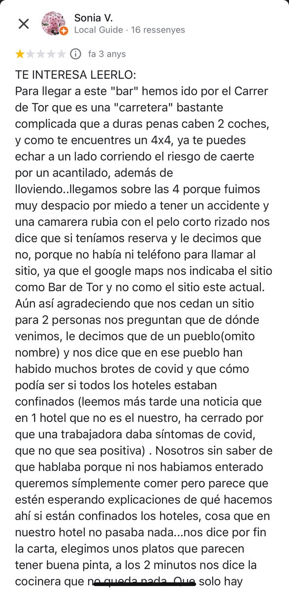llirentrecats's tweet photo. Les ressenyes del bar de Tor: la sublimació del més genuí pixapinisme https://t.co/stEScYiP0j