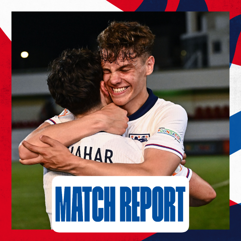 England's tweet photo. The perfect start to the #U17EURO finals for Greg Lincoln’s #YoungLions 🔥