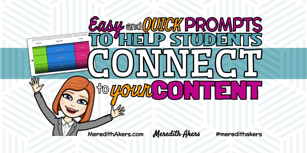 Discover EASY AND QUICK PROMPTS to help your students connect with your lessons 🔎 sbee.link/rqgfcj9vuy via @meredithakers #teaching #educoach #k12