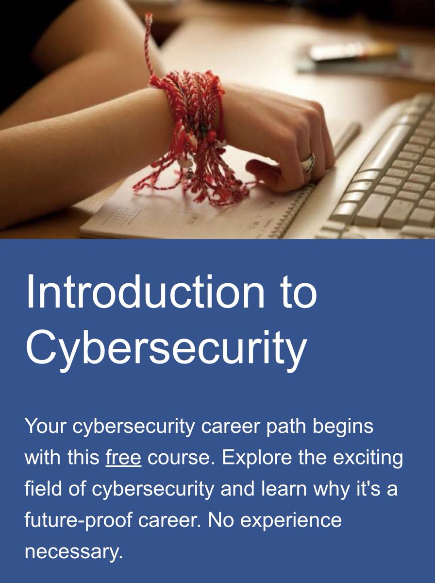 Cisco Networking Academy (Netacad) is offering this Certifications and Courses (FREE) 👇

1.    Introduction to Cybersecurity 

netacad.com/courses/cybers…