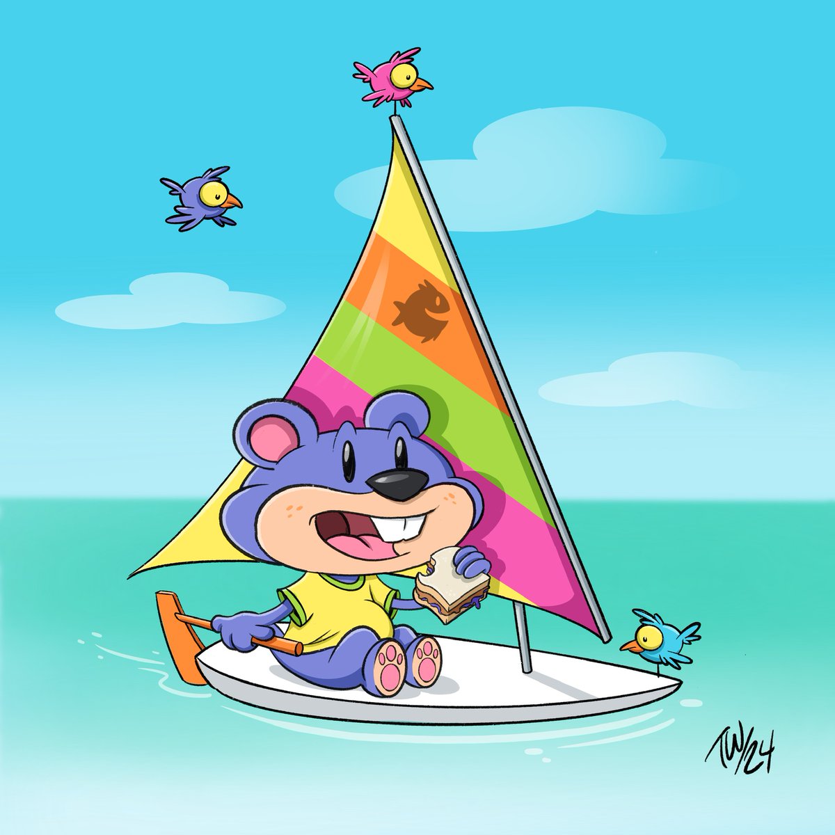 S is for SAILBOAT 
Thankful and honored to the fine folks @AnimalAlphabets 
for reaching out me to take on this prompt. 

#animalalphabets #animals #illustration
#sketch #sketchoftheday #dailysketch #kidlitart 
#kidlitillustration #cartoon #cartoonist