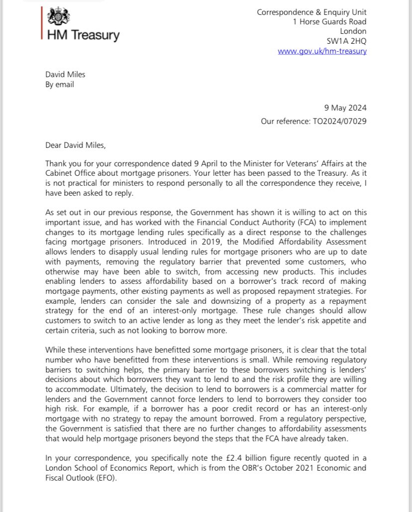 taffy_dai's tweet image. Yes please @MartinSLewis ask him to explain this response where they don’t want to respond to the subject of @mortgageprison as stated in another response from treasury 🤬