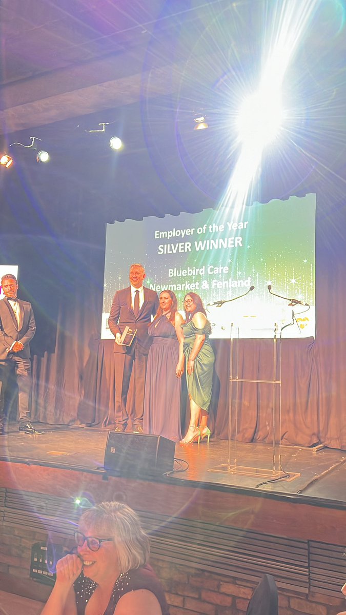 Keep that applause going,  as we move onto the Silver winner of the @fraserdawbarns Employer of the Year category! Congrats go to @BluebirdCare Newmarket & Fenland for taking home the win! #SMEEly