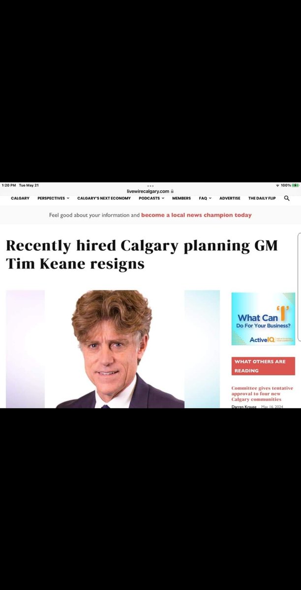 Are you kidding me right now? Team Keane just resigned?! What an absolute 🤡 show. Another failed decision by #yyccc 

He was there, what, 6 weeks? Seems as though he served his purpose for the mayor/council, and now he's moving on. Disgraceful!

#Calgary #ableg #abpoli #alberta
