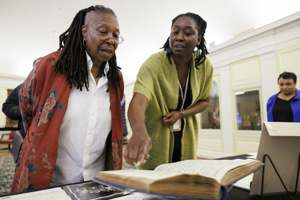 We love moments like this at the Library. ❤️ During a recent visit, Whoopi Goldberg got a chance to see — for the first time — an unpublished draft of a screenplay written for her and Bette Midler in the Library’s Neil Simon collection. go.loc.gov/H9yn50RPRcY