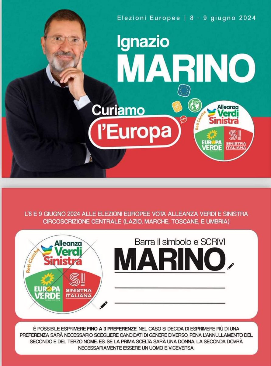 nove_silvia's tweet photo. @ignaziomarino il mio candidato #IgnazioMarino nella #circoscrizionecentrale (Lazio, Marche, Umbria, Toscana) #AlleanzaVerdiSinistra #ambiente #lavoro #Sanitàpubblica @istoconmarino https://t.co/5xtZrFPJC5