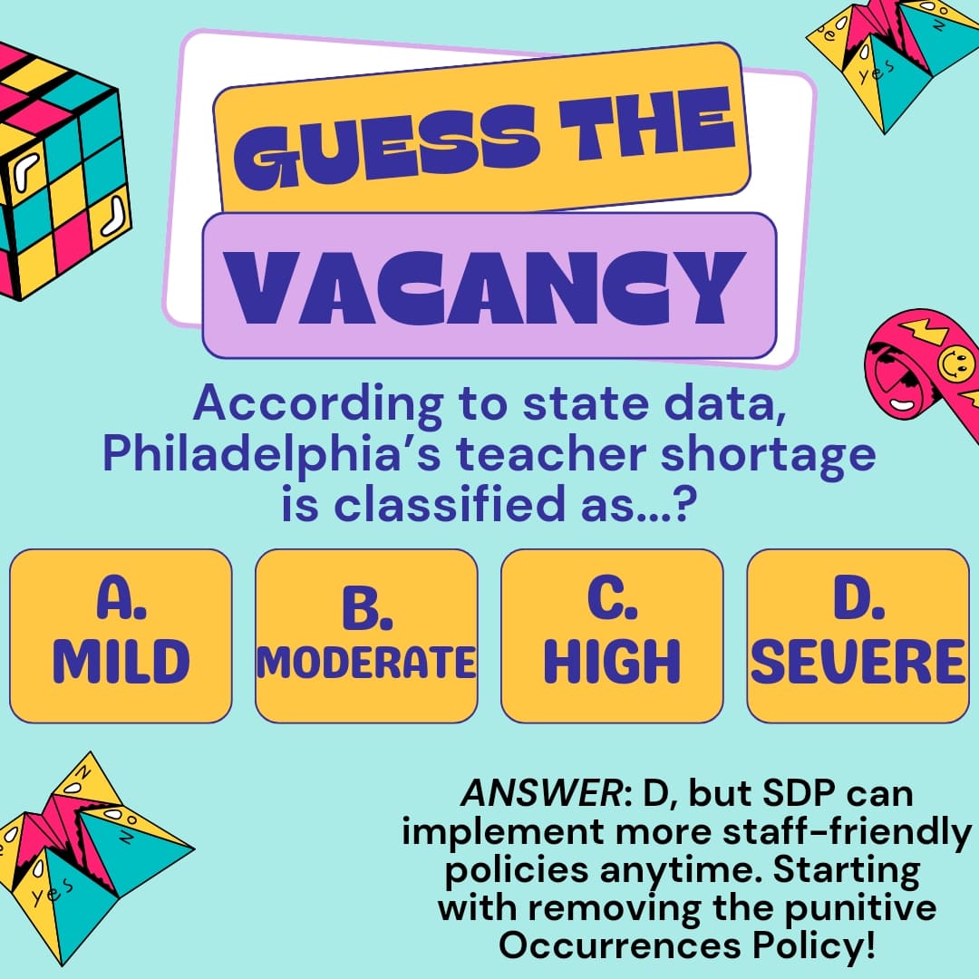 JOIN THE 3-5-7-9 GAME DAY ACTION THIS THURSDAY! 

We'll be outside 440 from 4.30-5.15 demonstrating the absurd & arbitrary nature of the Occurrences Policy with games like Would You Rather, Sick Kid Tag, Guess the Vacancy, & the highlight of the afternoon...Shred the Memo!
#phled