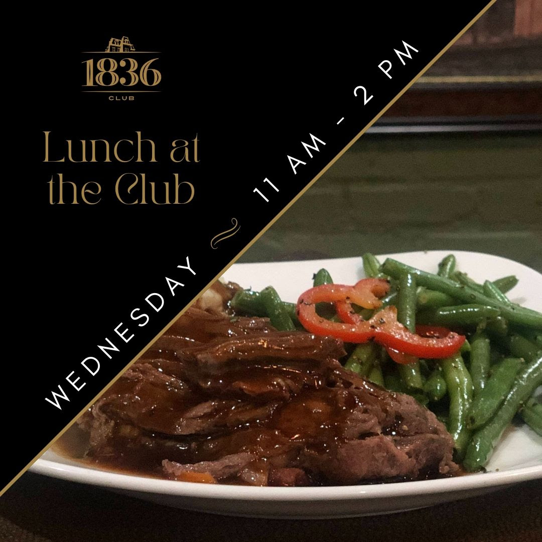 Members,

Escape the ordinary & indulge in a sumptuous Wednesday lunch at our esteemed club.

Ideal for both professional gatherings & relaxed social meet-ups, our venue promises a delightful dining experience.

Secure your spot:  501.626.1836.

#The1836Club #WednesdayLunch