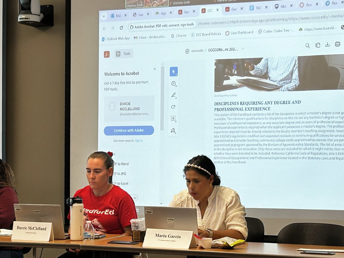JohanECCUnion's tweet photo. The May 21 Academic Senate has started, the second to last meeting of the semester. The meeting started with Darcie McClelland, the Academic Senate President, is going over unfinished business to start the meeting about games and playable media minimum qualifications. #ECCUnion https://t.co/NFcsV6SaPJ