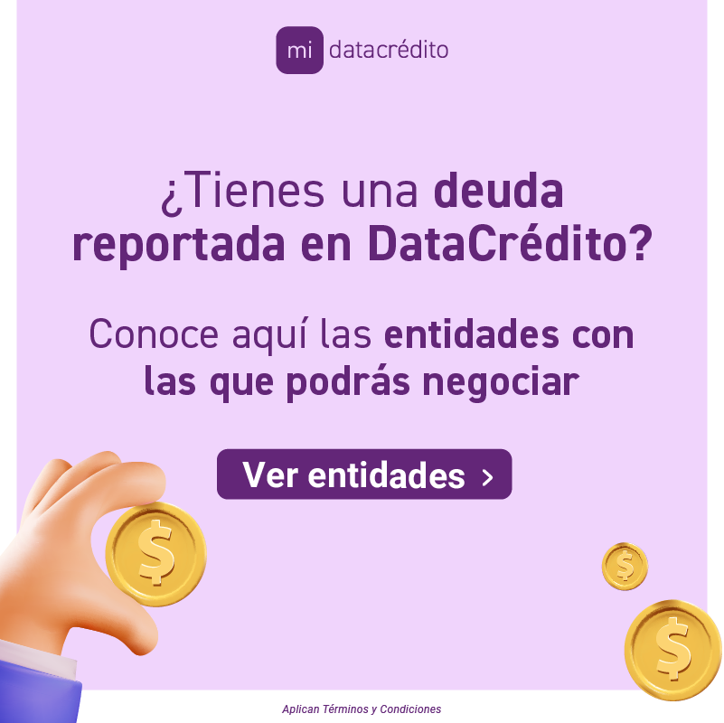 Midatacredito's tweet photo. ¿Tienes una deuda reportada en DataCrédito?

Ahora podrás negociar con diferentes entidades desde Midatacrédito 🤝

¡Conoce el paso a paso y las entidades aquí! ⏩ https://t.co/RP4VIzQE0W

#PrimeroLoPrimero 

*Aplican Términos y condiciones