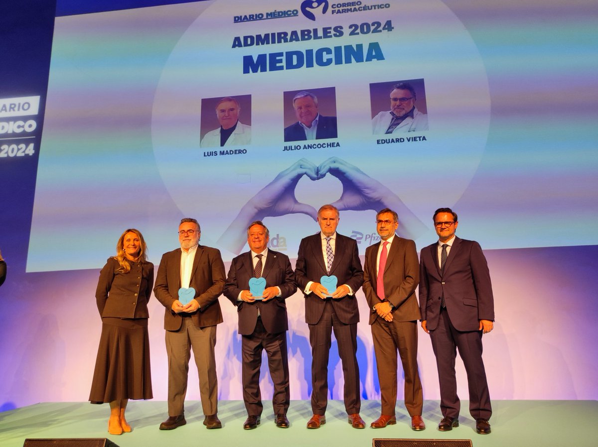 Miriparr's tweet photo. Orgullosos del jefe del Serv. de Neumología del #HospitalDeLaPrincesa, el Dr. Julio Ancochea, ganador del 🏆Premio #Admirables2024 Categoría de Medicina.🙌🙌

Gracias a @diariomedico y @Cfarmaceutico por estos premios donde se reconoce el trabajo de los profesionales sanitarios🏥 https://t.co/Bfpon8ZZVn