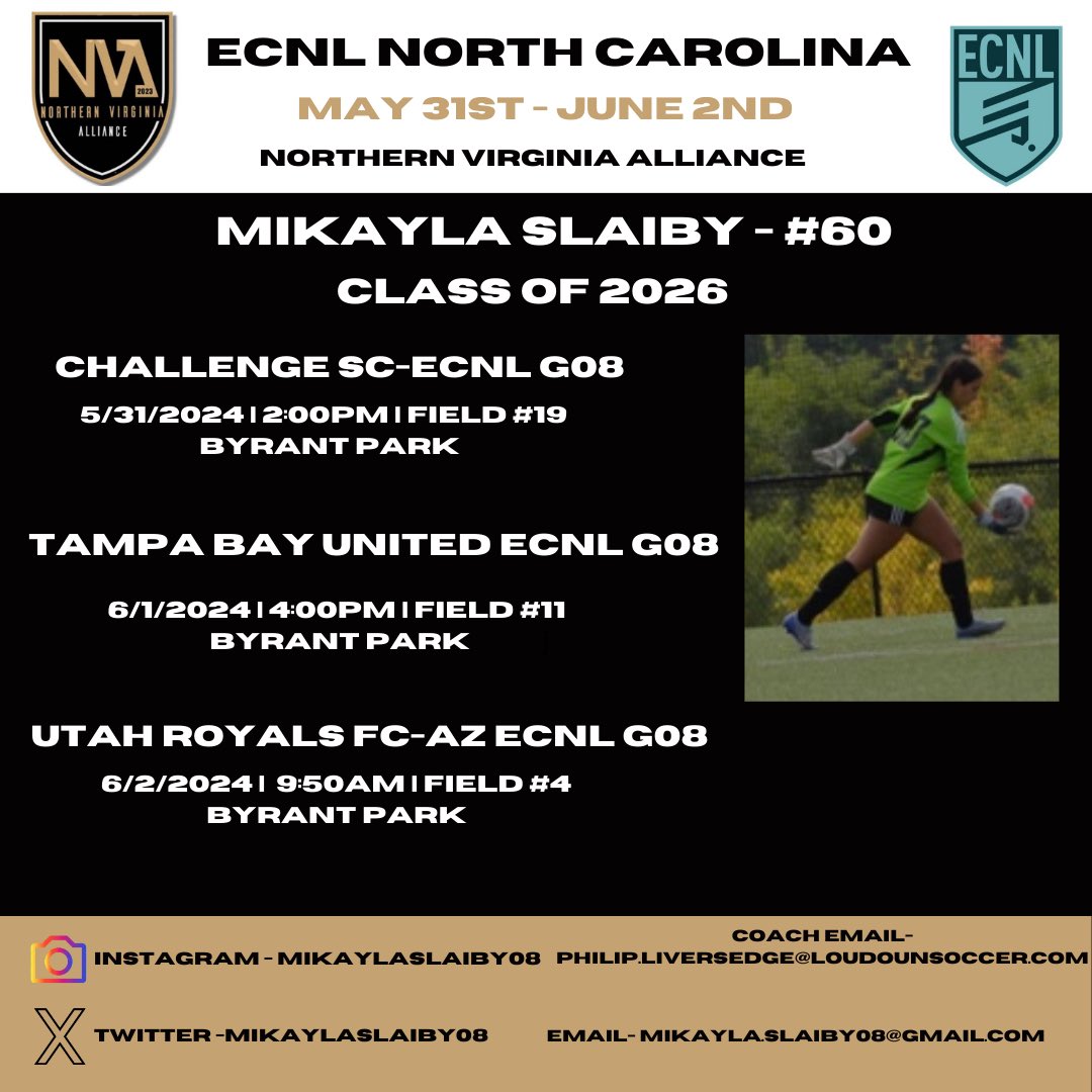 mikayla slaiby (@mikaylaslaiby08) on Twitter photo Very excited for my last #ECNL showcase of the season! Here is my schedule: <a href="/ECNLgirls/">ECNL Girls</a> <a href="/TheSoccerWire/">SoccerWire</a> <a href="/TopDrawerSoccer/">TopDrawerSoccer</a> <a href="/PrepSoccer/">Prep Soccer ⚽️</a> Very excited for my last #ECNL showcase of the season! Here is my schedule: <a href="/ECNLgirls/">ECNL Girls</a> <a href="/TheSoccerWire/">SoccerWire</a> <a href="/TopDrawerSoccer/">TopDrawerSoccer</a> <a href="/PrepSoccer/">Prep Soccer ⚽️</a>