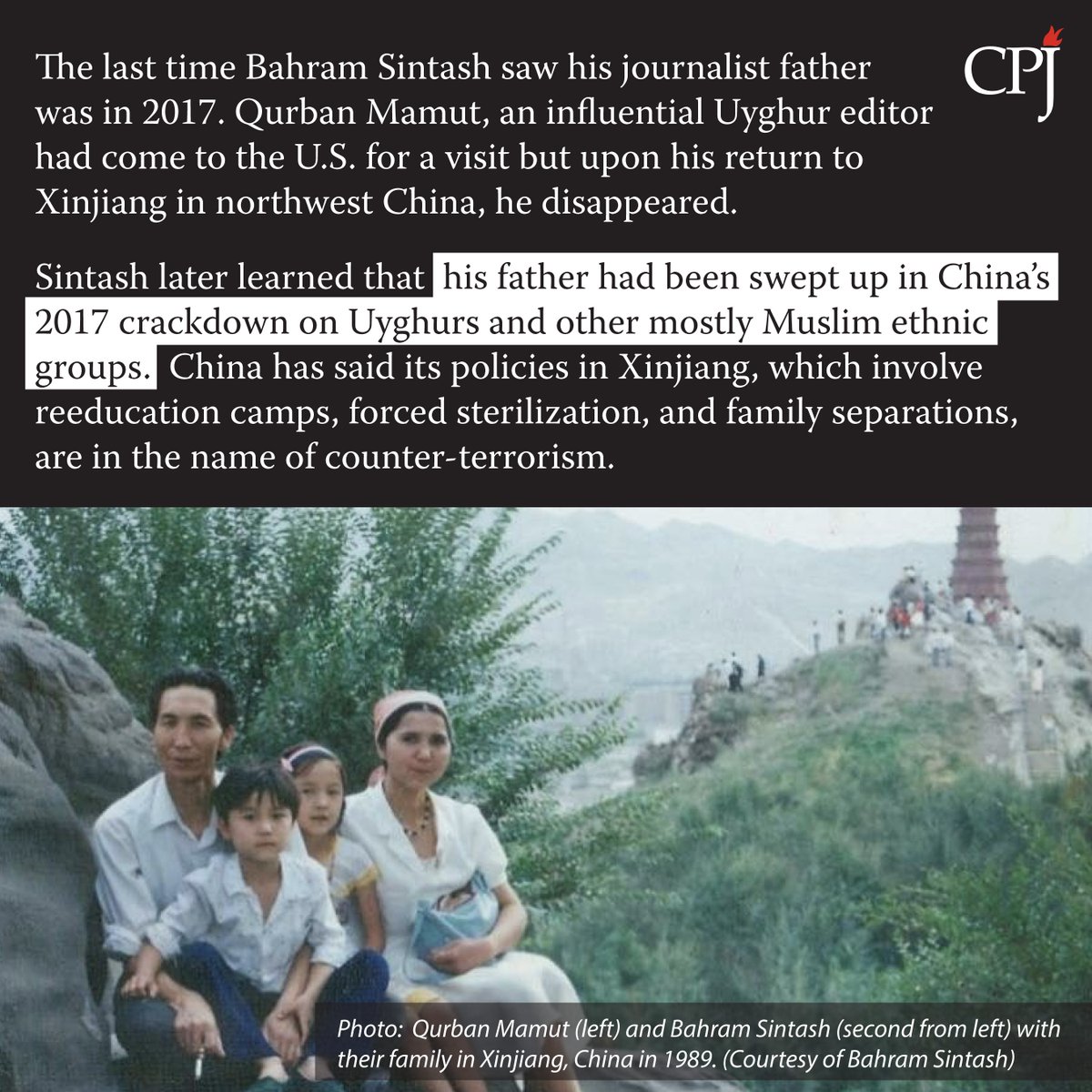 Read our special feature by @CPJAsia's @IrisYNH: a raw conversation with @Bsintash, son of #Uyghur editor Qurban Mamut. He shares the devastating way he learned of his father's arrest & his mother's heartbreaking message urging him not to call anymore. ➡️cpj.org/2024/04/i-coul…