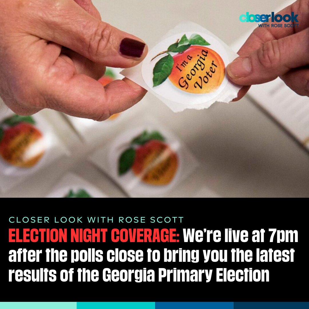 NewsFromTiffany's tweet photo. After the polls close at 7pm, #CloserLookWABE with @WABERoseScott will be live, bringing you the latest results with the @WABENews reporters. Tune into 90.1 FM @WABEatl & https://t.co/pSHllmUsmP #gapol #atlpol #election #GAPrimary https://t.co/W23iN0rxCe