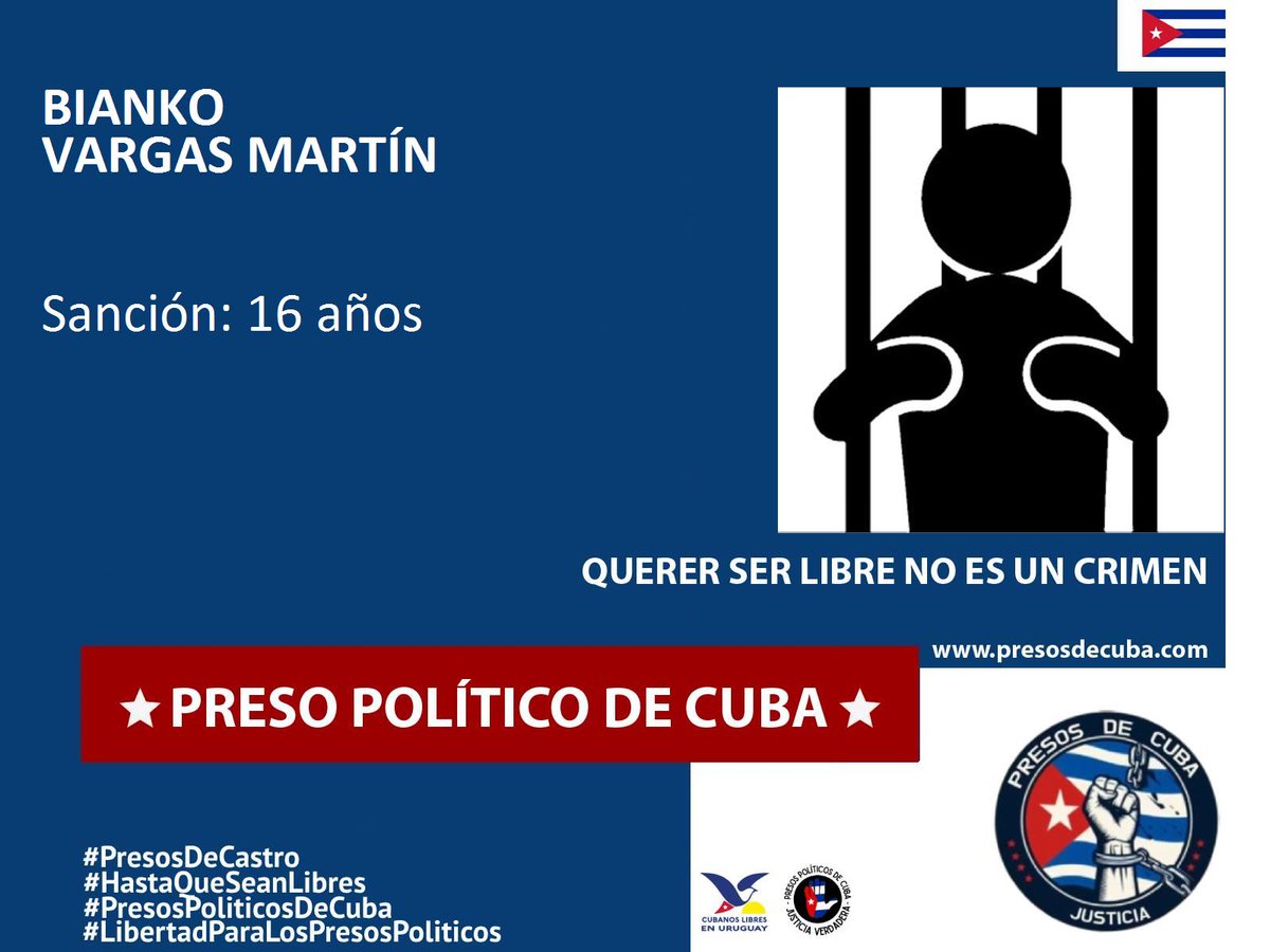 Nuestra misión es visibilizar a los #PresosDeCastro, y luchar con compromiso por cada uno de ellos #HastaQueSeanLibres 🇨🇺⛓️🙏 #BastaYA #Cuba #PresosPoliticosDeCuba @cubanoslibresuy