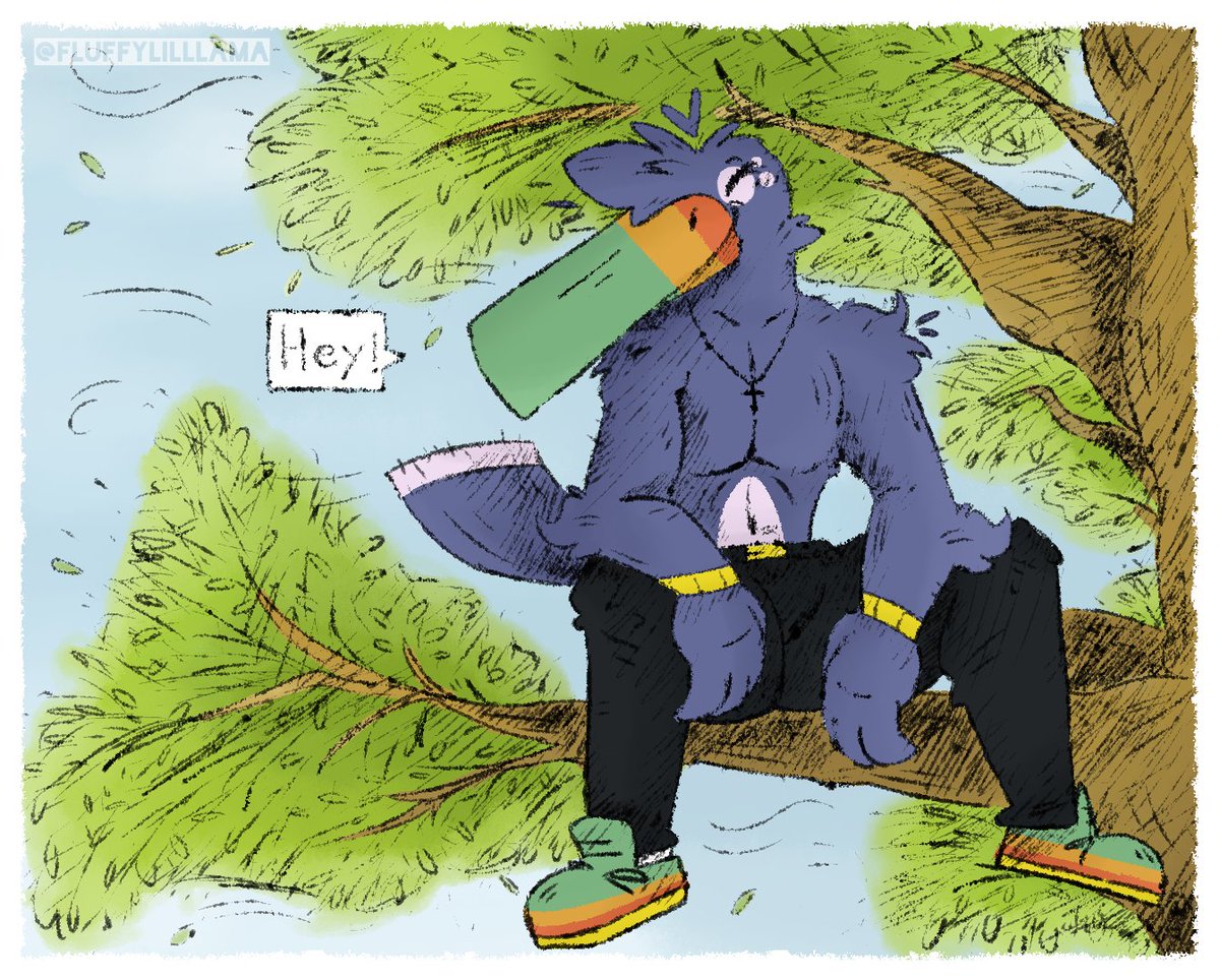 fluffylilllama's tweet image. Since I've gained a bird audience now ima just repost this Tau drawing I did last year 
I rlly gotta draw him more lol