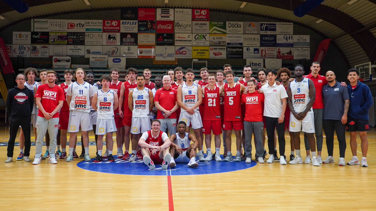 Massive win in Mechelen for WPI! The Crimson and Gray erupt for the 116-49 win over the Kangaroos to finish the trip 3-0 😮‍💨 Wheels up back to the States tomorrow! ✈️ 🏀x🐐 #GoatNation #TheGOATWay